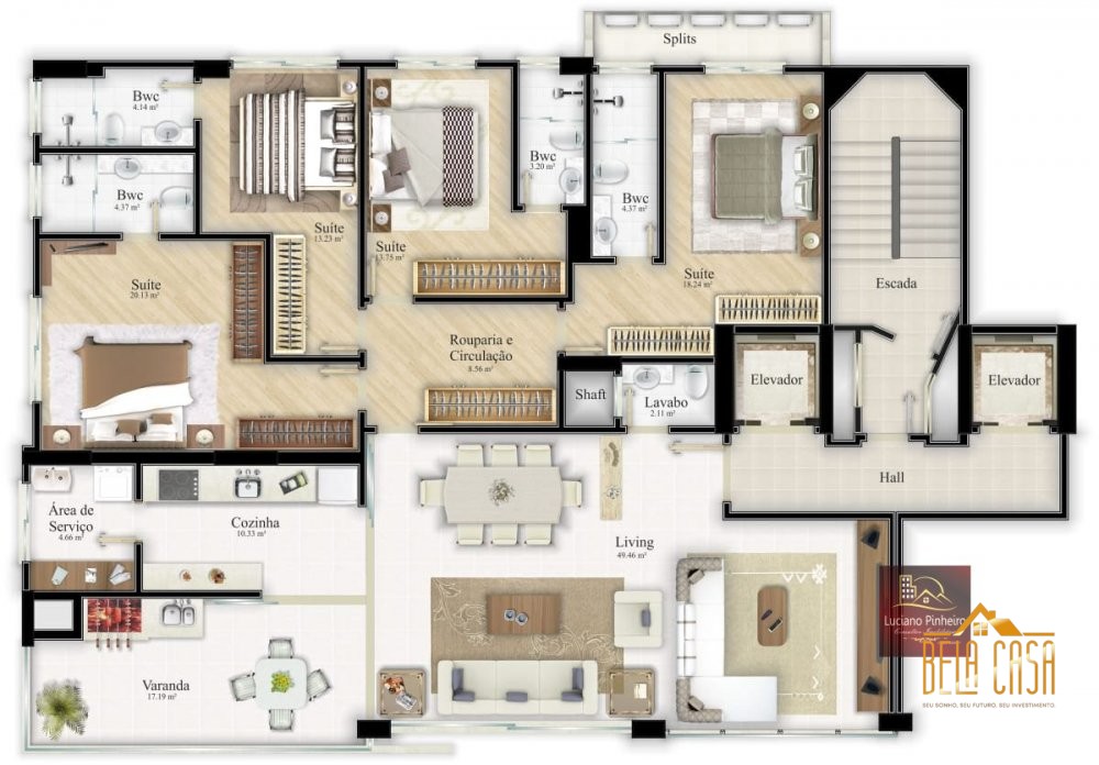 Semi-mobiliado, Moveis Estilo Clear!